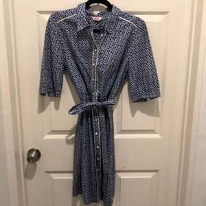 Penguin button up tie waist 3/4 sleeve dress